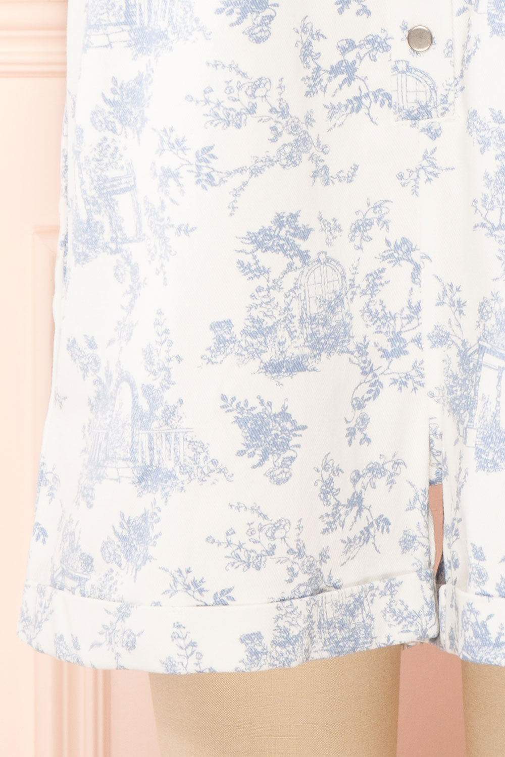 Diaspro White Denim Romper w/ Prints | Boutique 1861 bottom