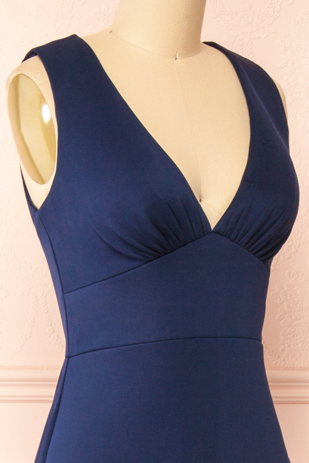 Diaz Navy Maxi Dress w/ Train | Boudoir 1861 side