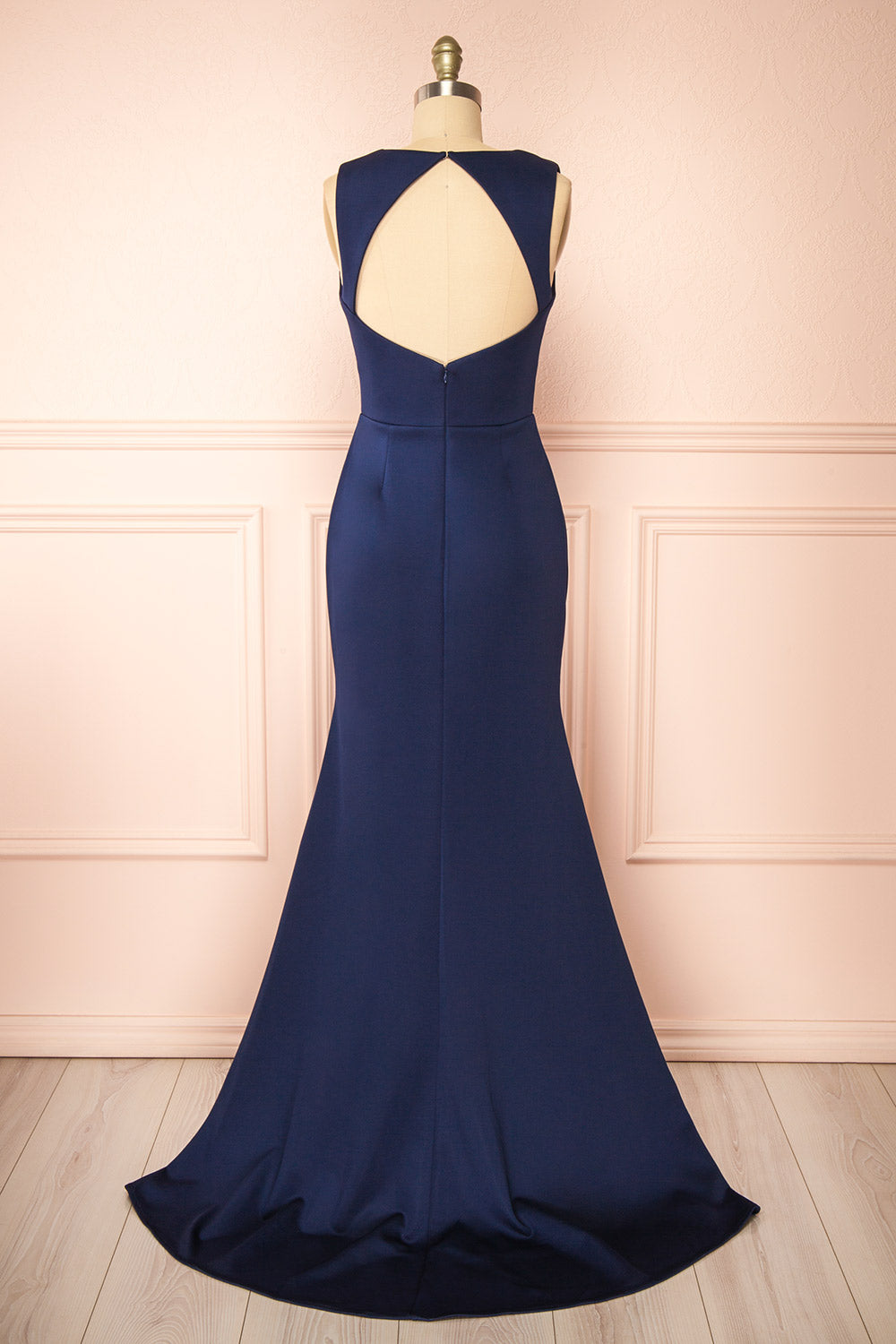 Diaz Navy Maxi Dress w/ Train | Boudoir 1861 back view