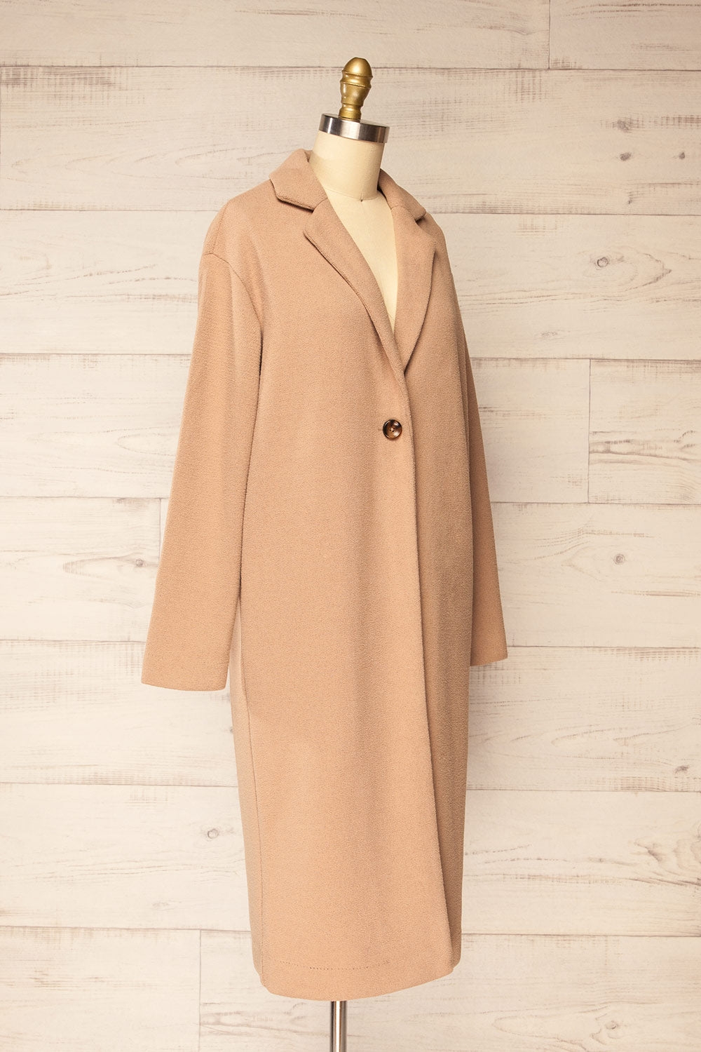 Dimton Beige Knit Coat w/ Pockets | La petite garçonne side view