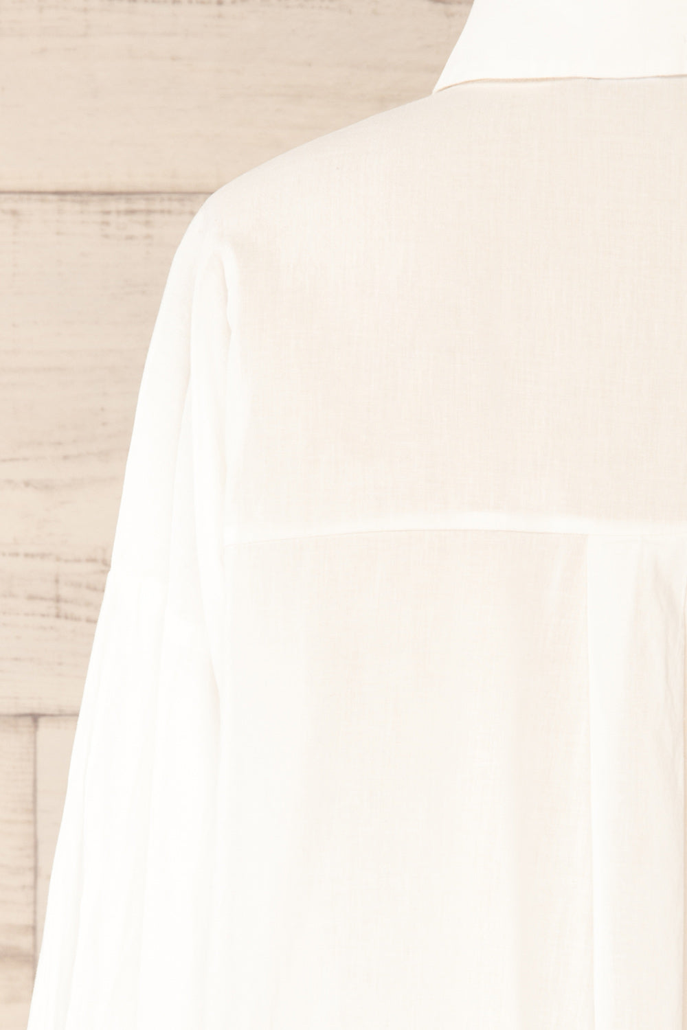 Dodoma White Oversized Button-Up Shirt | La petite garçonne back close-up