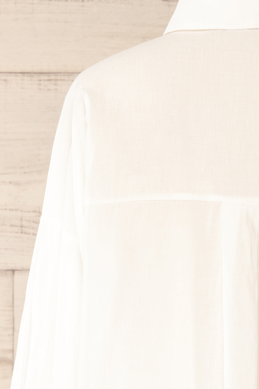 Dodoma White Oversized Button-Up Shirt | La petite garçonne back close-up