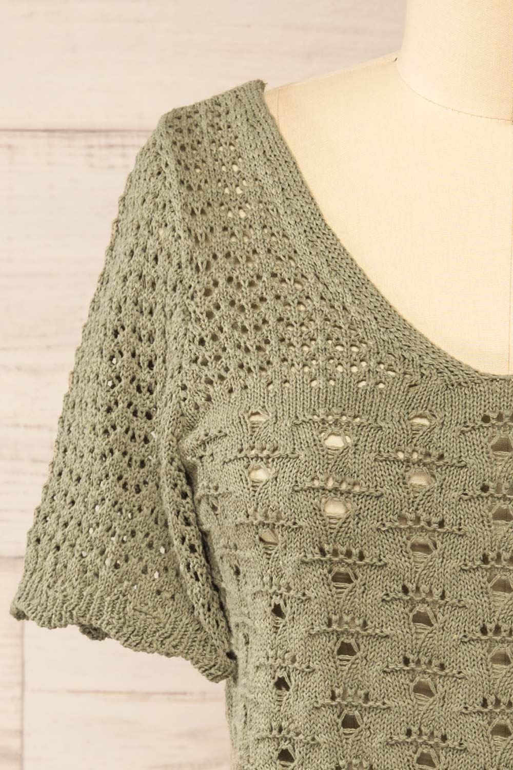 Doleen Sage Short Sleeve Knit T-Shirt | La petite garçonne front