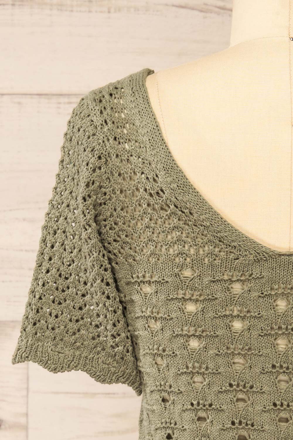 Doleen Sage Short Sleeve Knit T-Shirt | La petite garçonne back