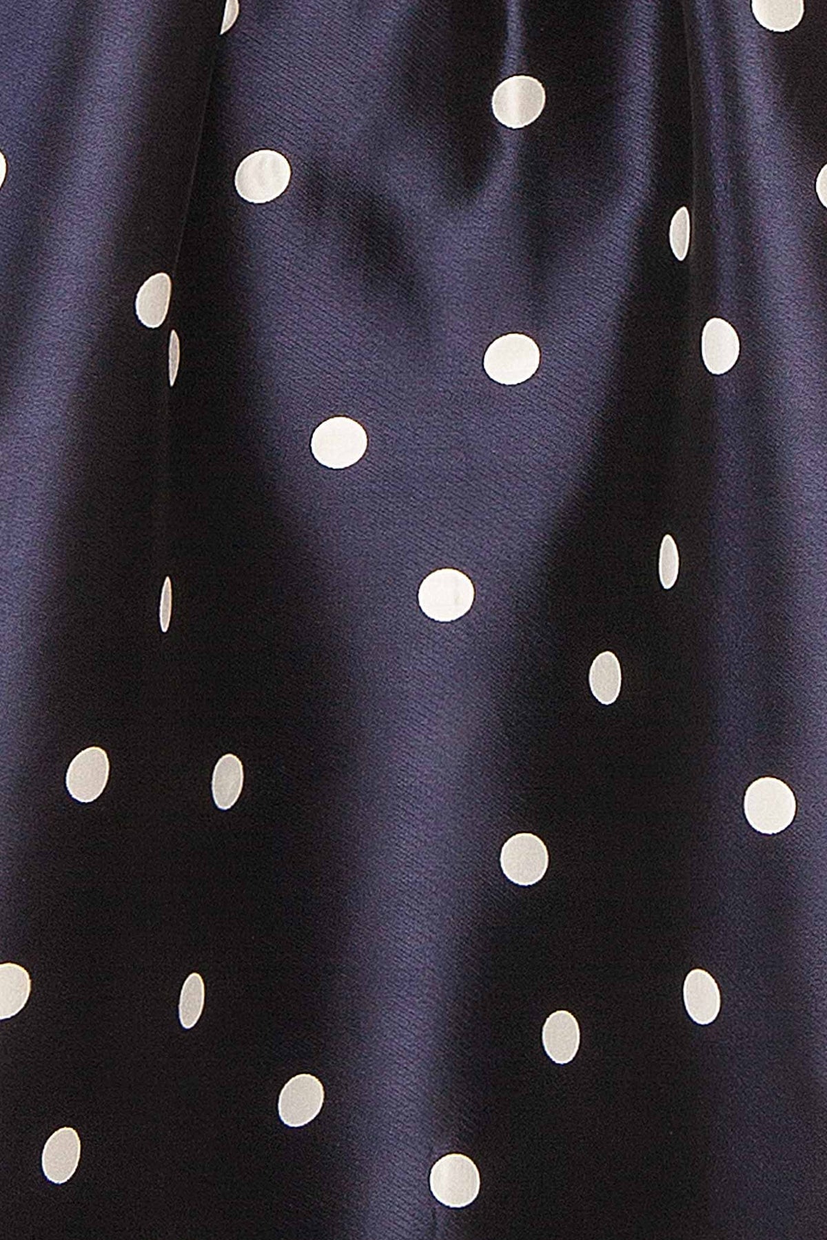 Dollie | Midi Navy Polka Dot Dress with Peter Pan Collar
