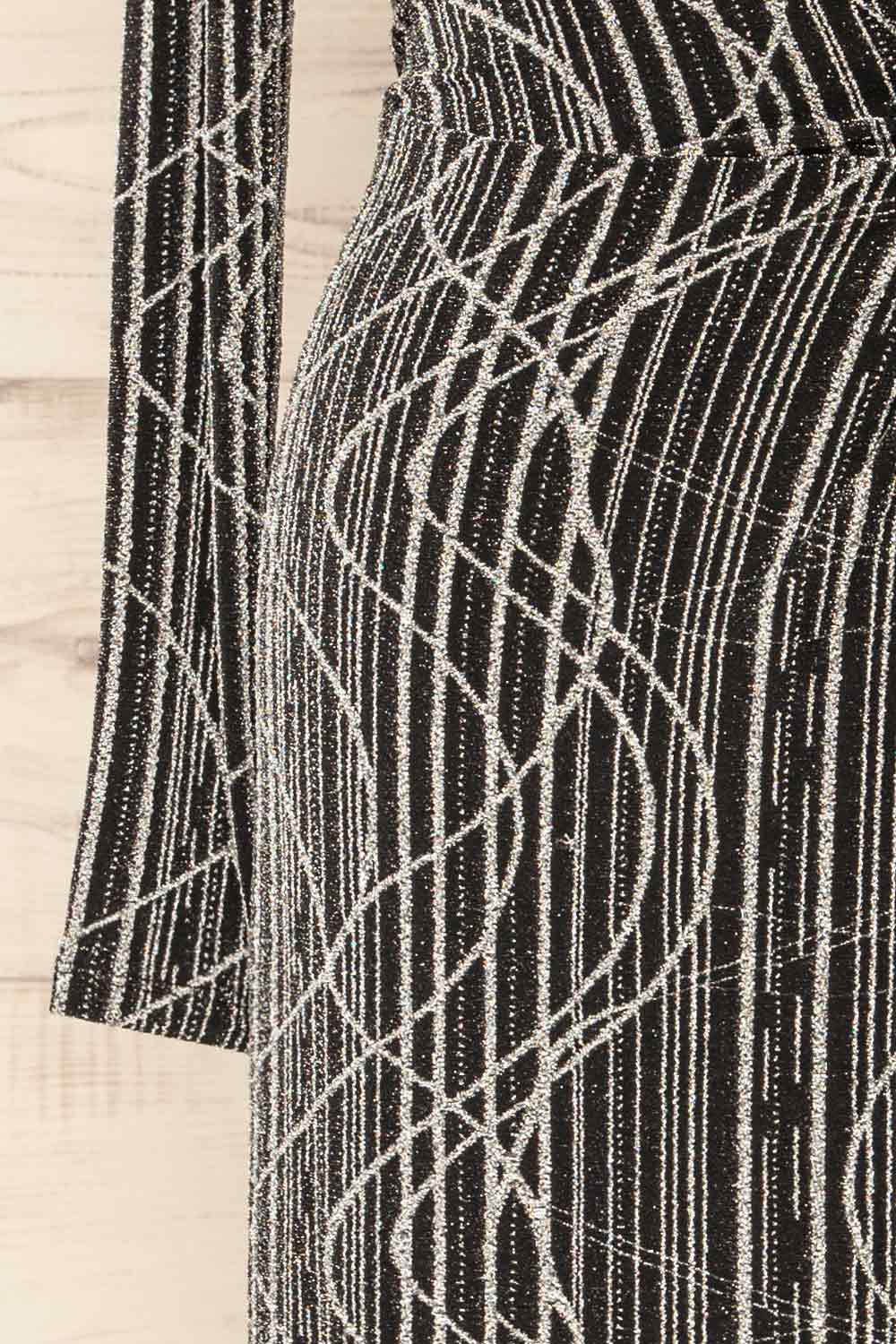 Domingo Silver Knotted Dress w/ Sparkly Pattern | La petite garçonne sleeve