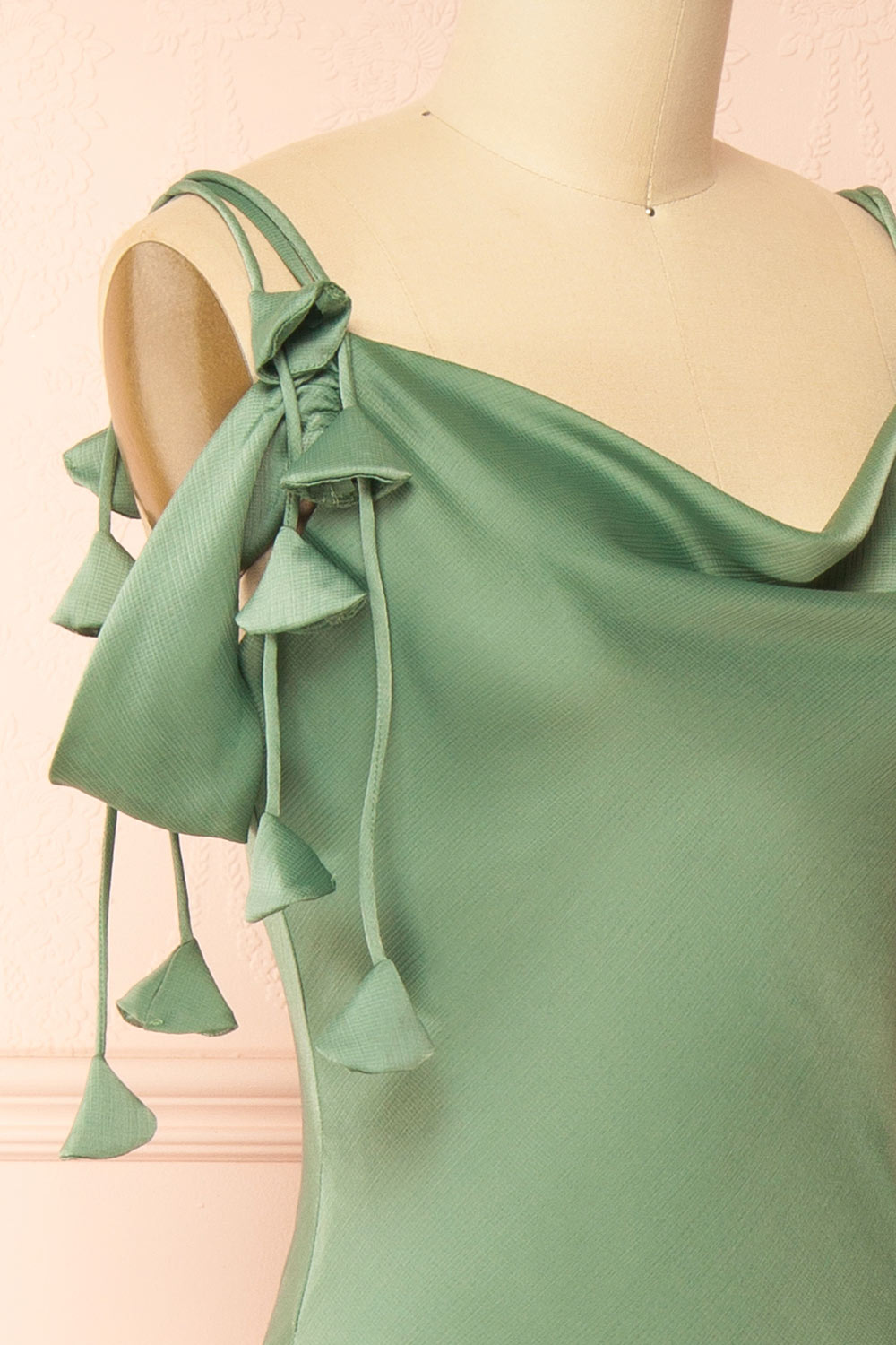 Donatella Off-the-Shoulder Green Midi Dress | Boutique 1861 side