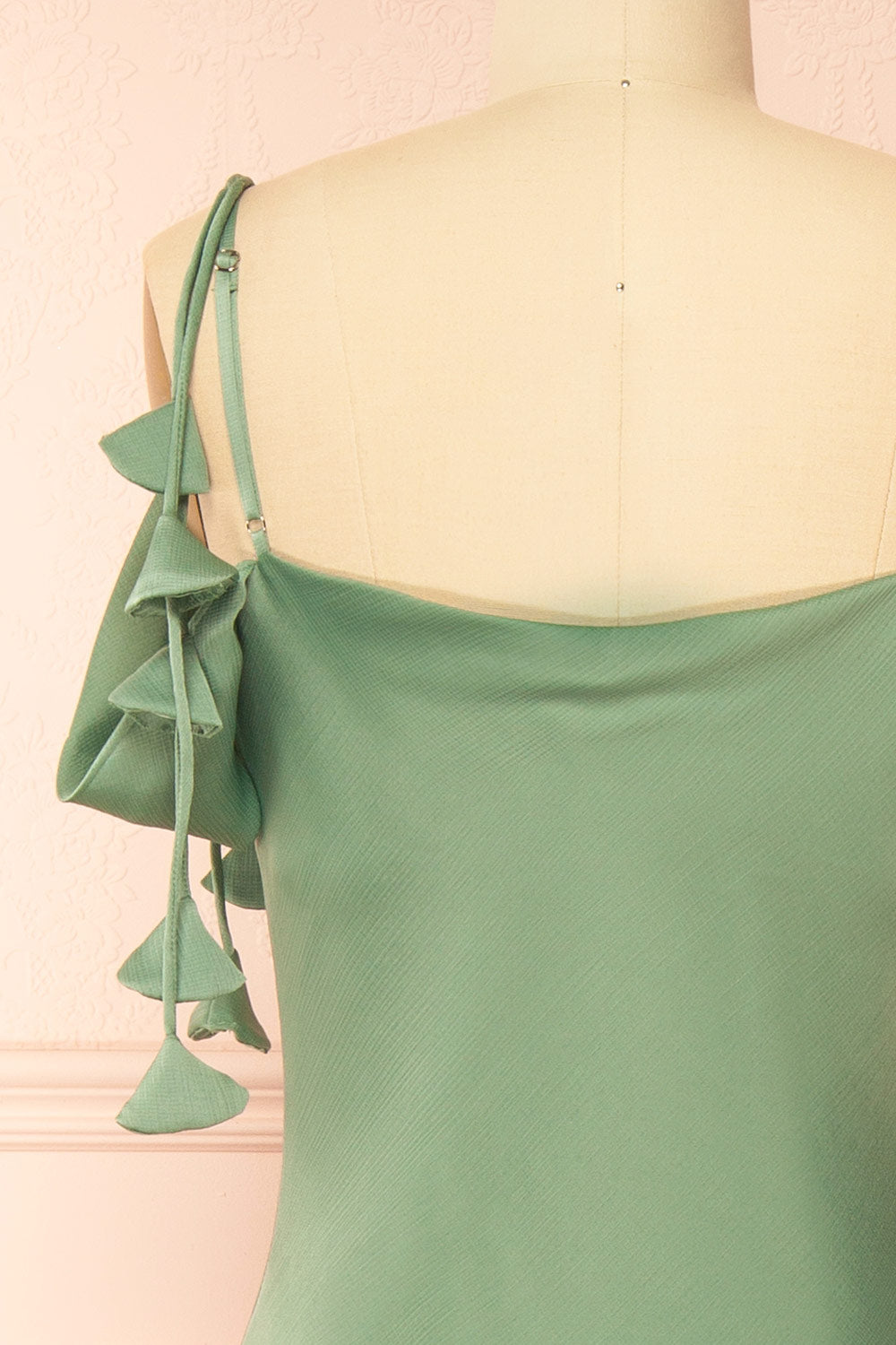 Donatella Off-the-Shoulder Green Midi Dress | Boutique 1861 back