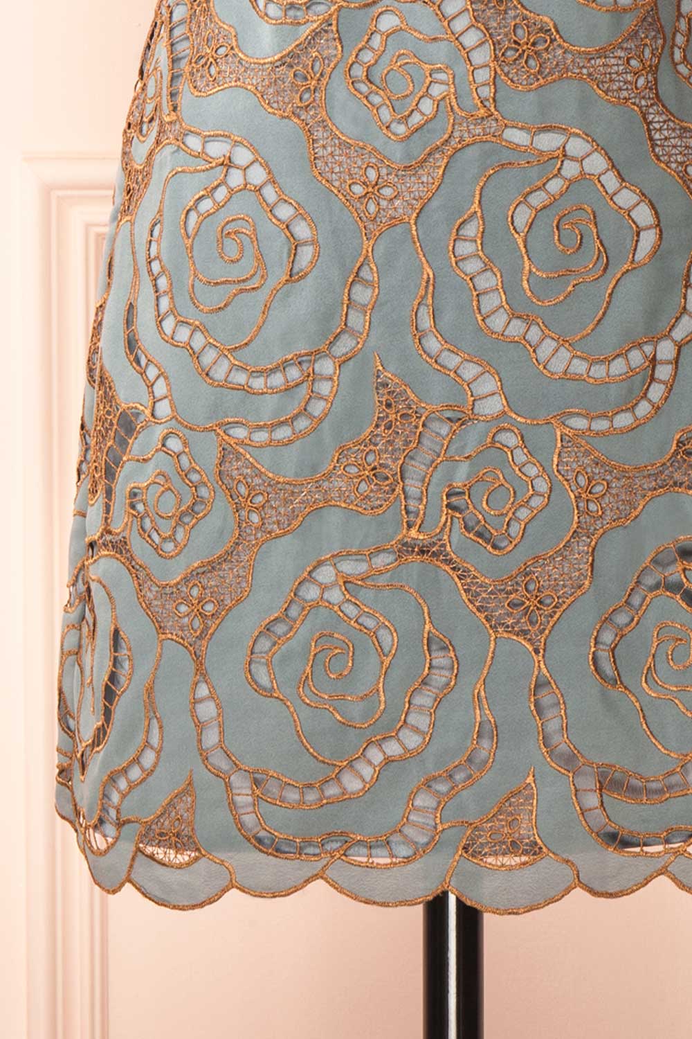 Donna | Blue Mini Dress with Copper Pattern | Bottom