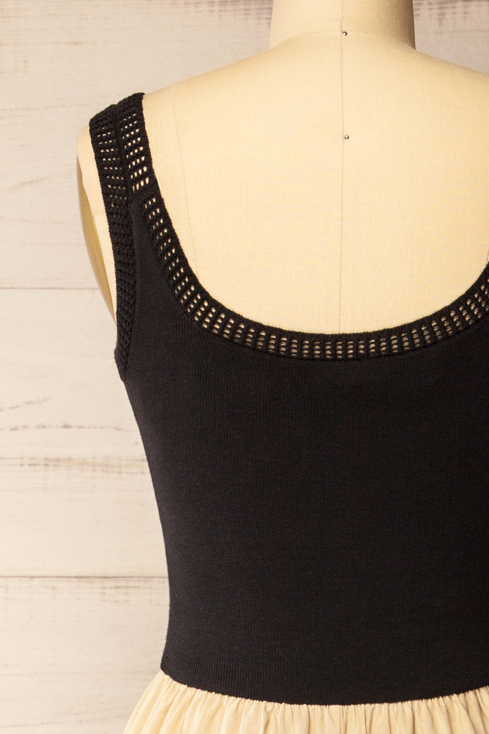 Dover Beige Long Linen and Knit Dress with Pockets | La petite garçonne back