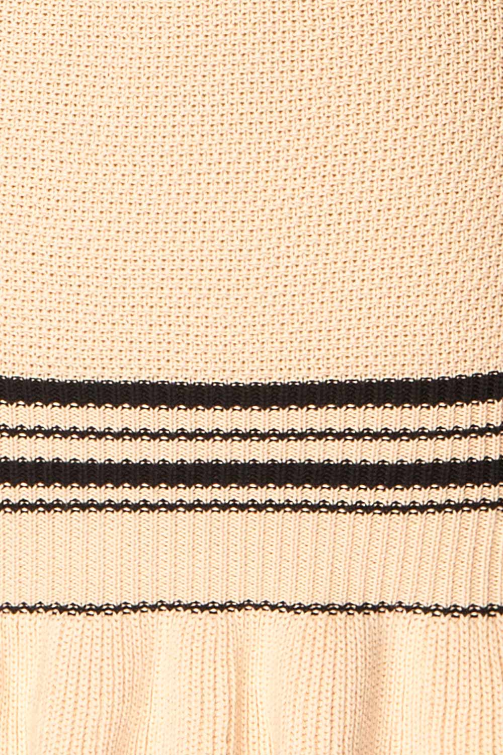 Dublin Fitted Beige Knitted Short Dress | La petite garçonne fabric