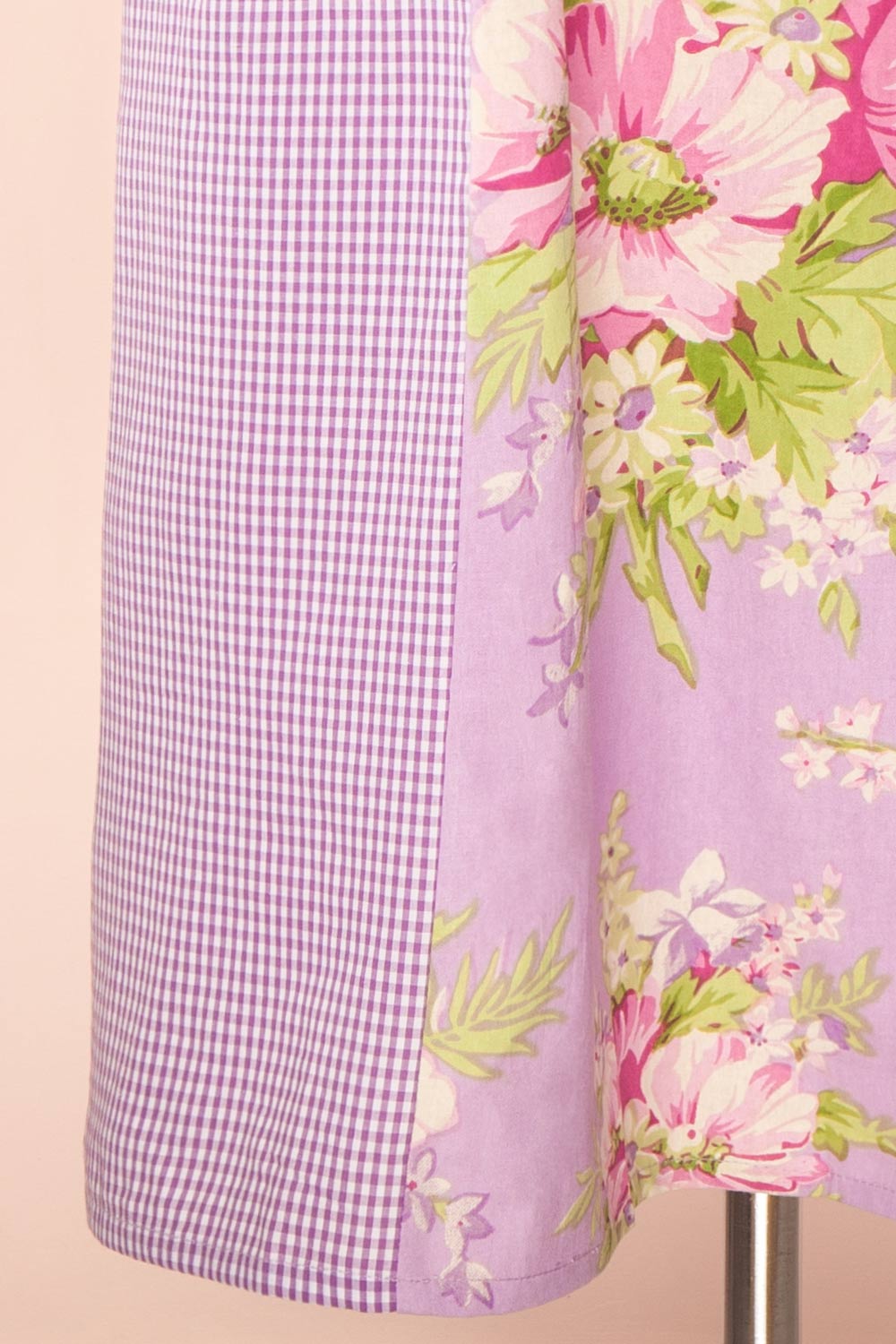 Dujour Gingham & Floral Patchwork Apron | Boutique 1861 bottom close-up