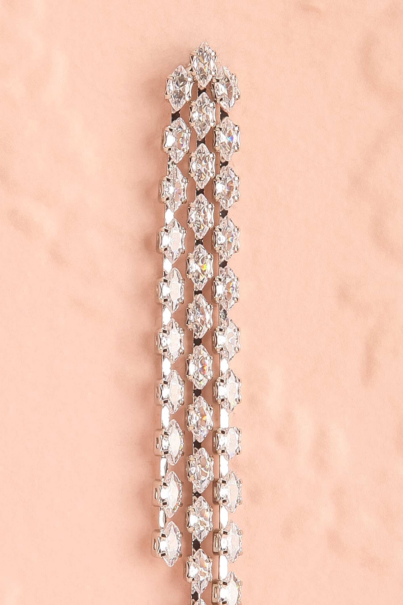 Dulcida Rhinestone Fringe Drop Earrings | Boutique 1861 close-up