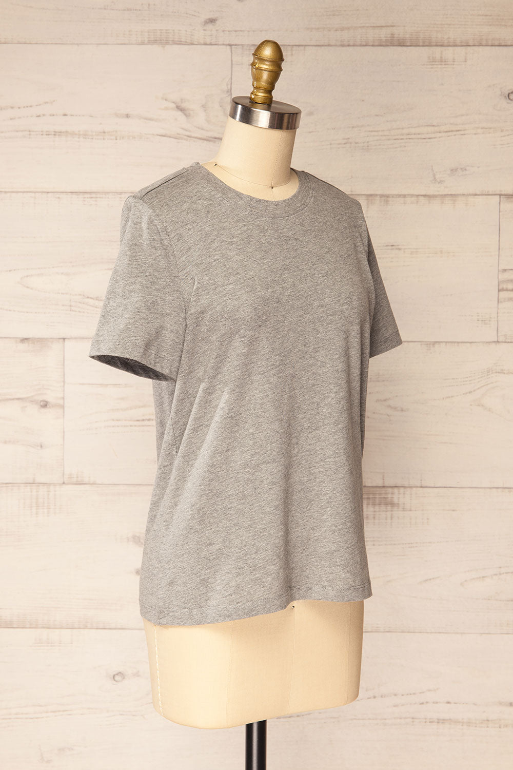 Dumka Light Grey Cotton T-Shirt with Short Sleeves | La petite garçonne side view