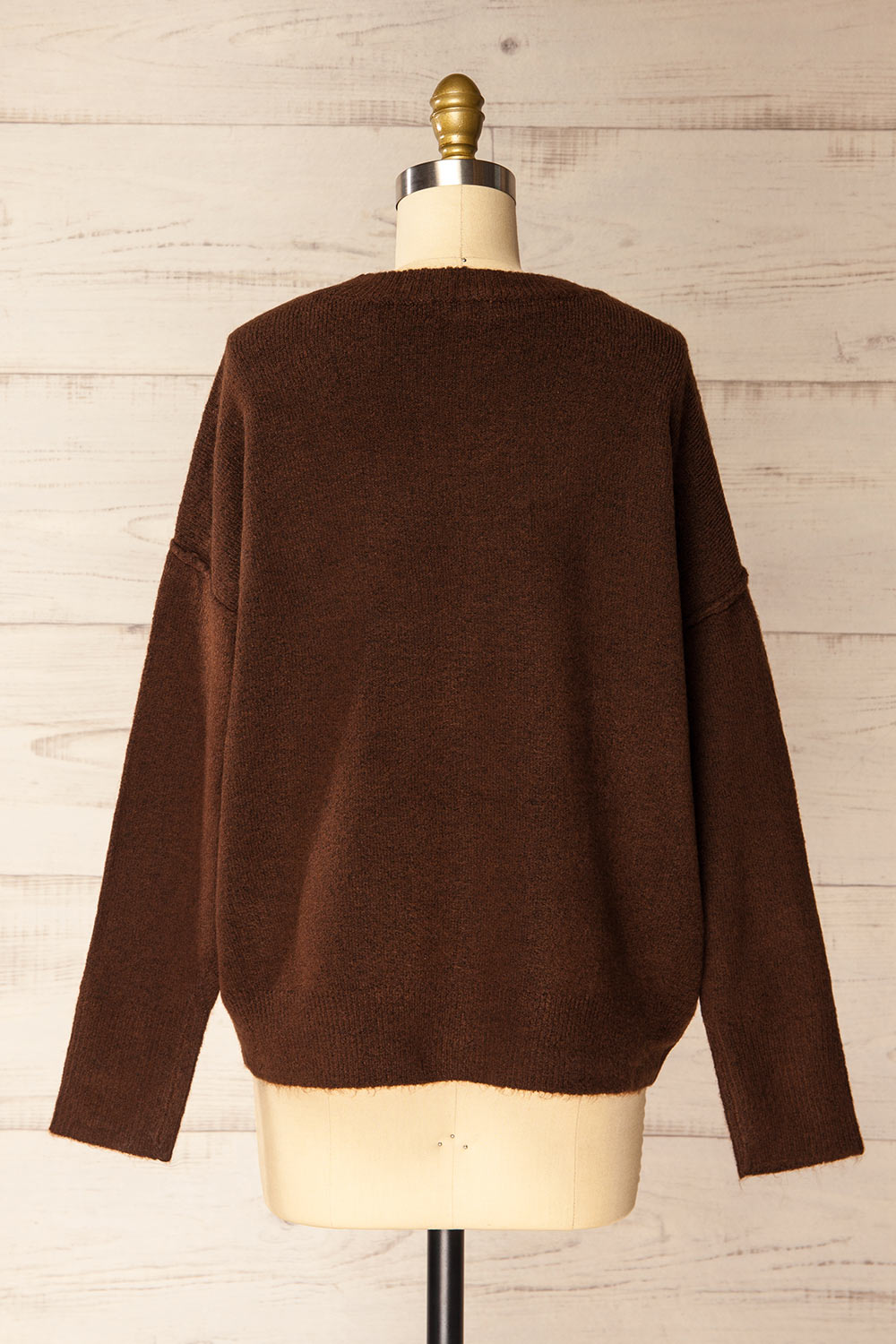 Dundee Brown Soft Loose Sweater | La petite garçonne back view