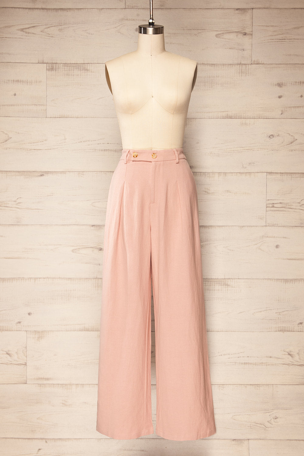 Dunster Pink Wide-leg Linen Pants | La petite garçonne front view
