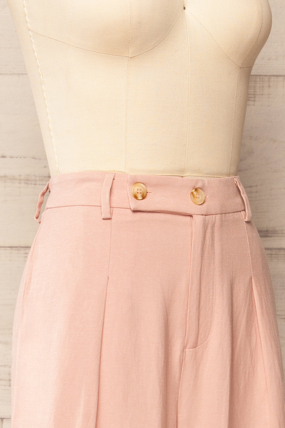 Dunster Pink Wide-leg Linen Pants | La petite garçonne side