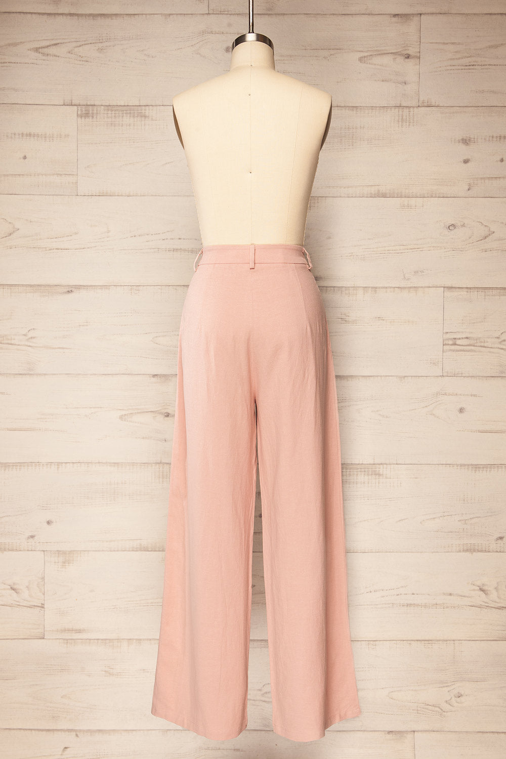 Dunster Pink Wide-leg Linen Pants | La petite garçonne back view