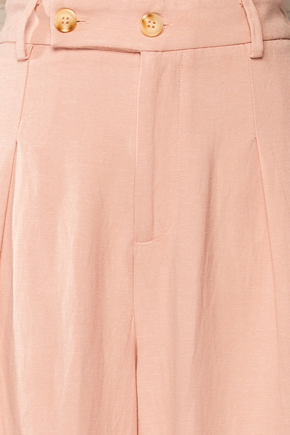 Dunster Pink Wide-leg Linen Pants | La petite garçonne fabric