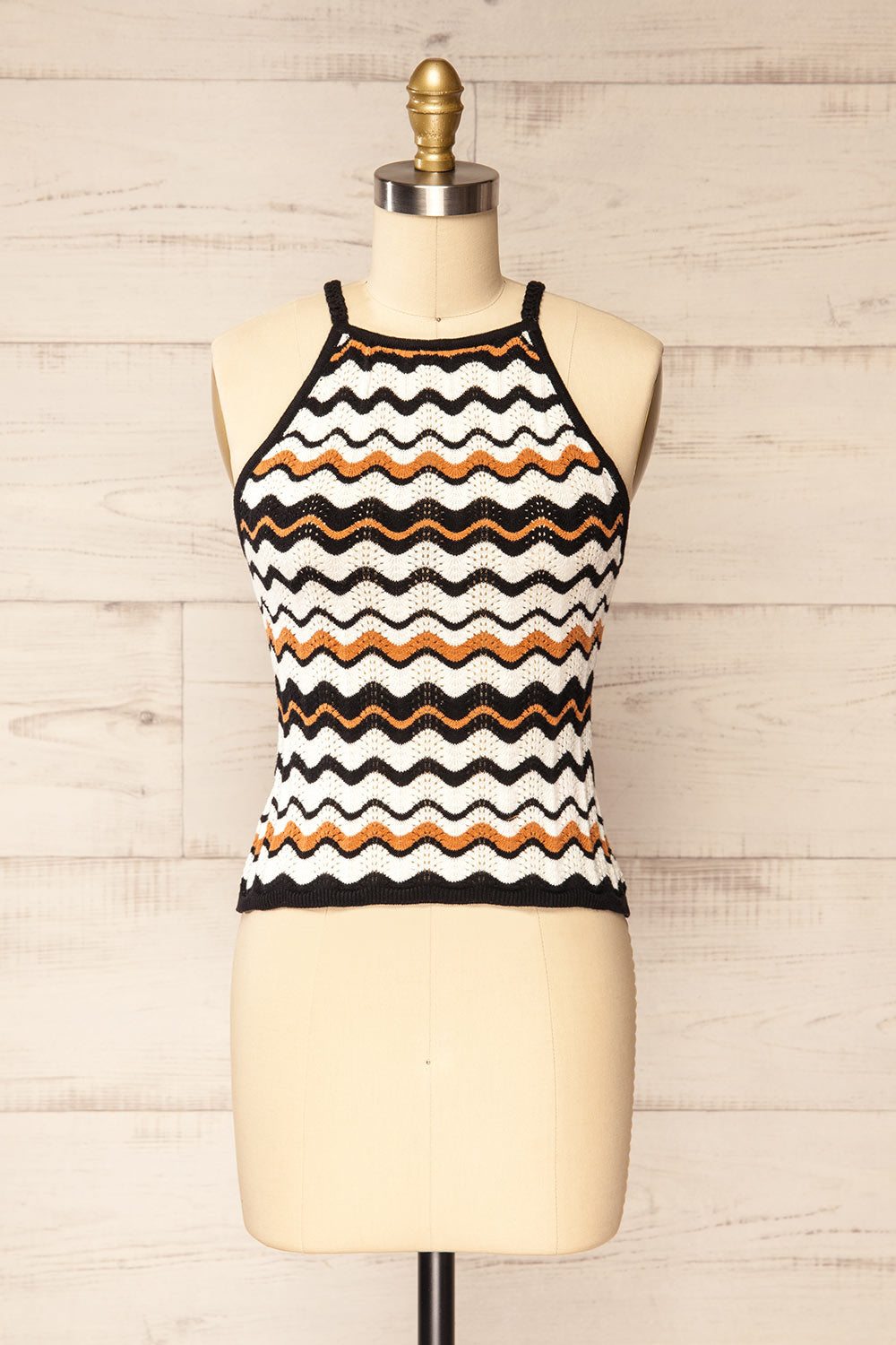 Durango | Wavy Striped Crochet Halter Top
