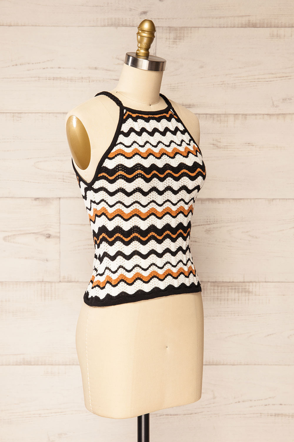 Durango | Wavy Striped Crochet Halter Top