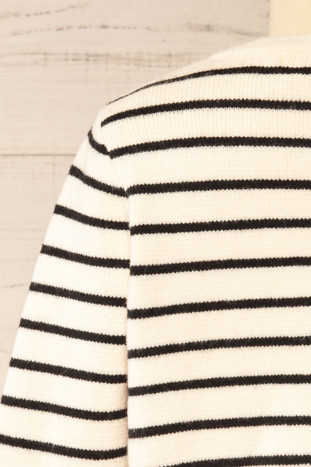 Durham Striped Thick Knitted Cardigan | La petite garçonne back
