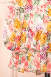 Echa Colourful Short Floral Dress w/ Long Sleeves | Boutique 1861 sleeve close-up