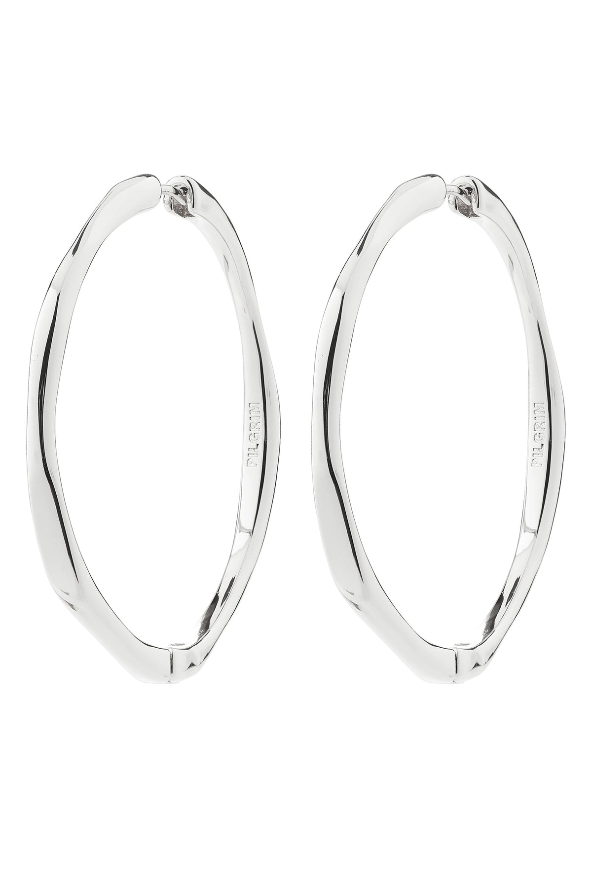 view of Edelia Silver Wave Hoop Earrings by Pilgrim from La petite garçonne