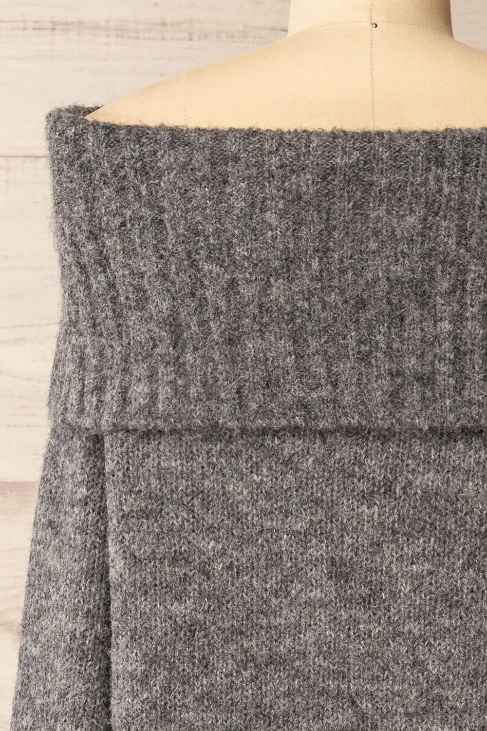Edfou Grey Oversized Off-Shoulder Sweater | La petite garçonne back