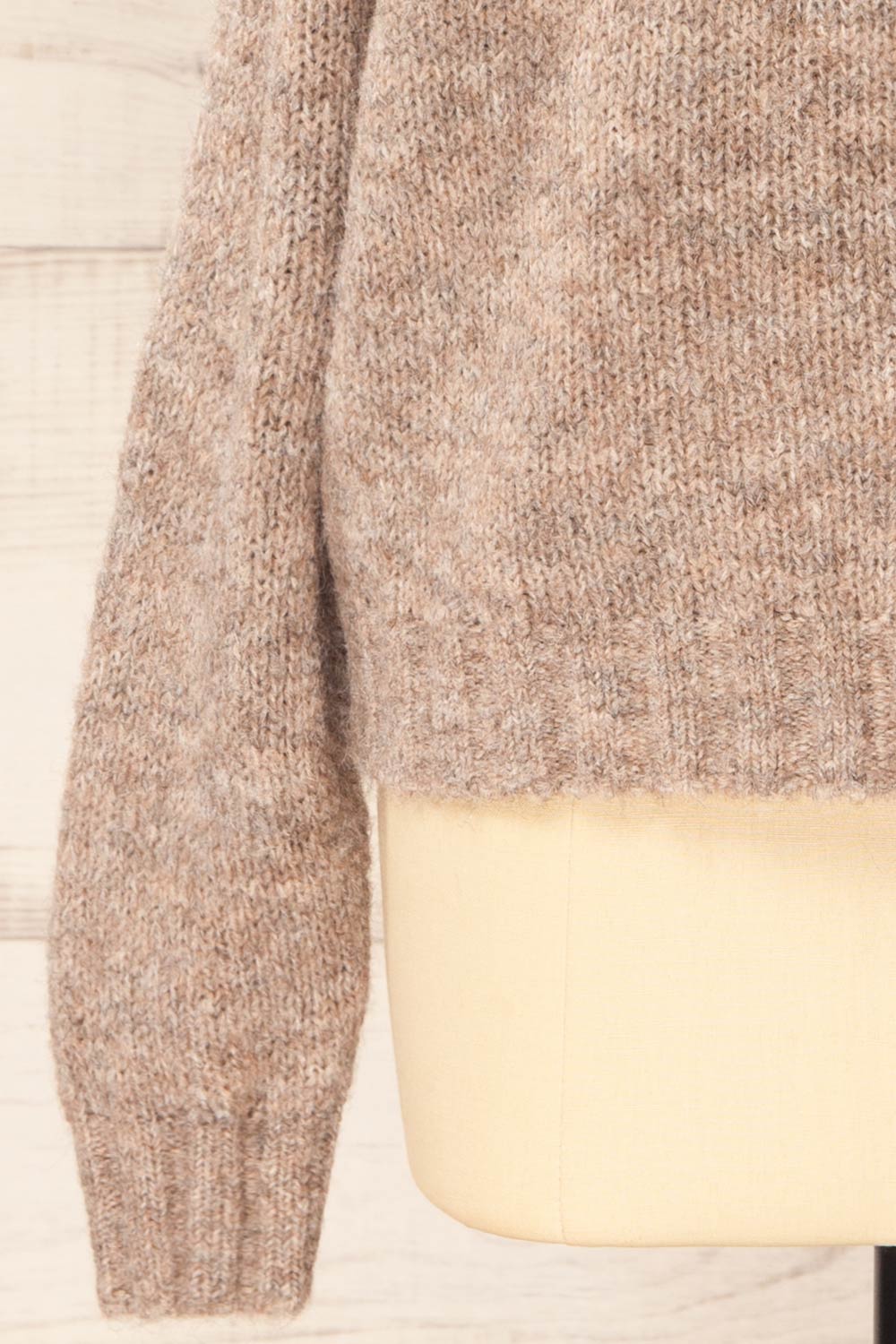 Edfou Taupe Oversized Off-Shoulder Sweater | La petite garçonne sleeve