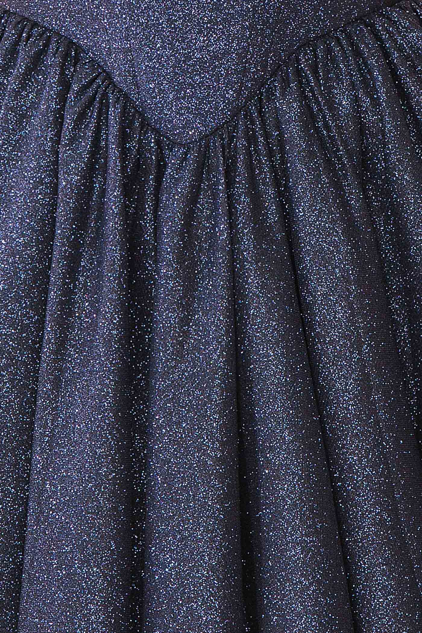 Edmida Navy Glitter Corset Basque Waist Mini Dress | Boutique 1861 fabric