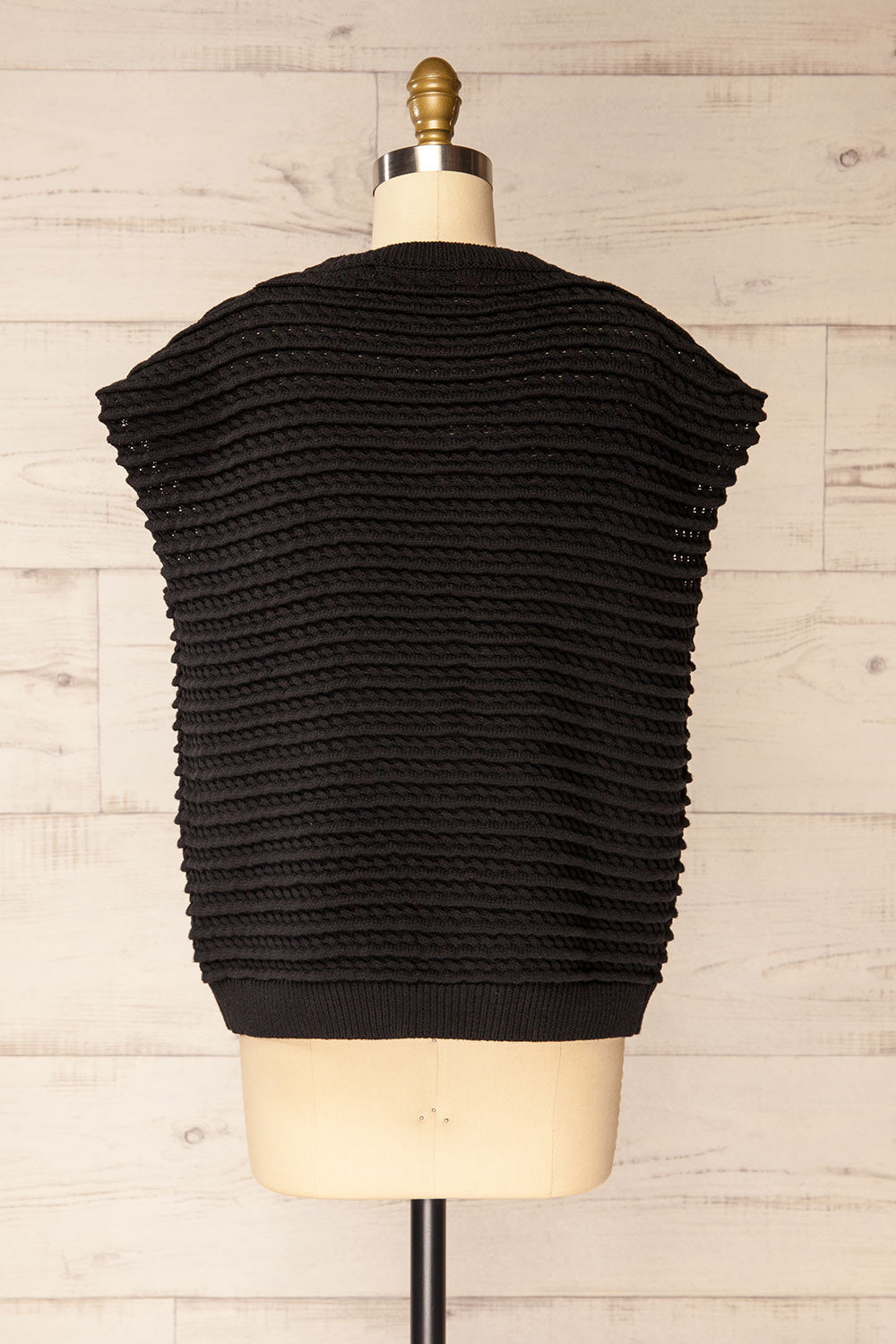 Eisen Oversized Sleeveless Black Vest | La petite garçonne back view
