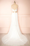 Elarielle | Tie-Back White Cowl Neck Wedding Gown