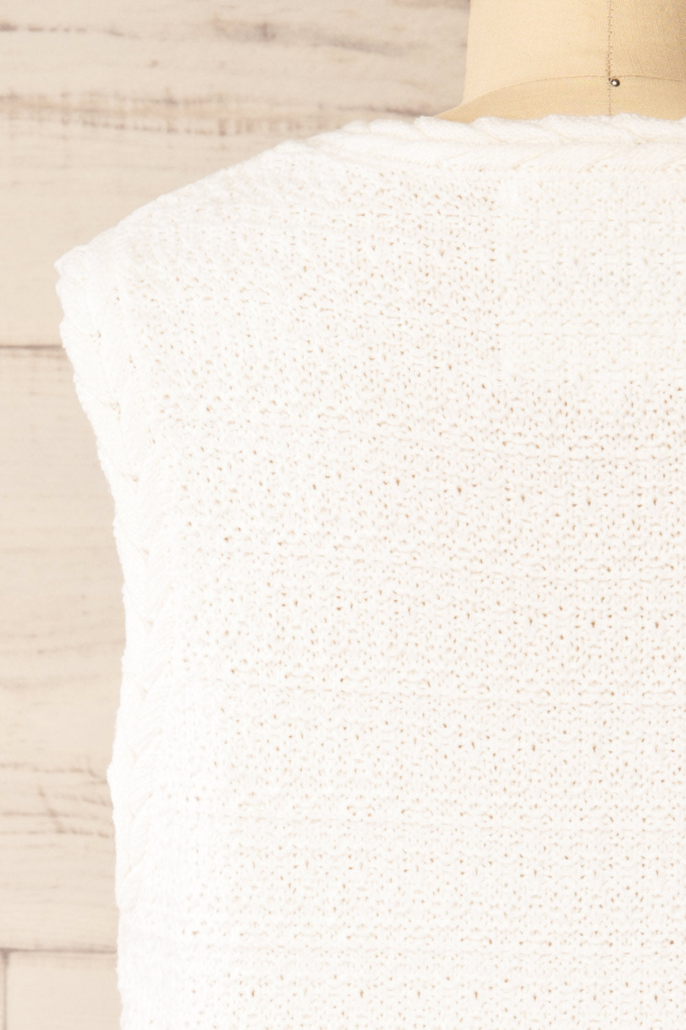 Eldoret Ivory Textured Sleeveless Top | La petite garçonne back