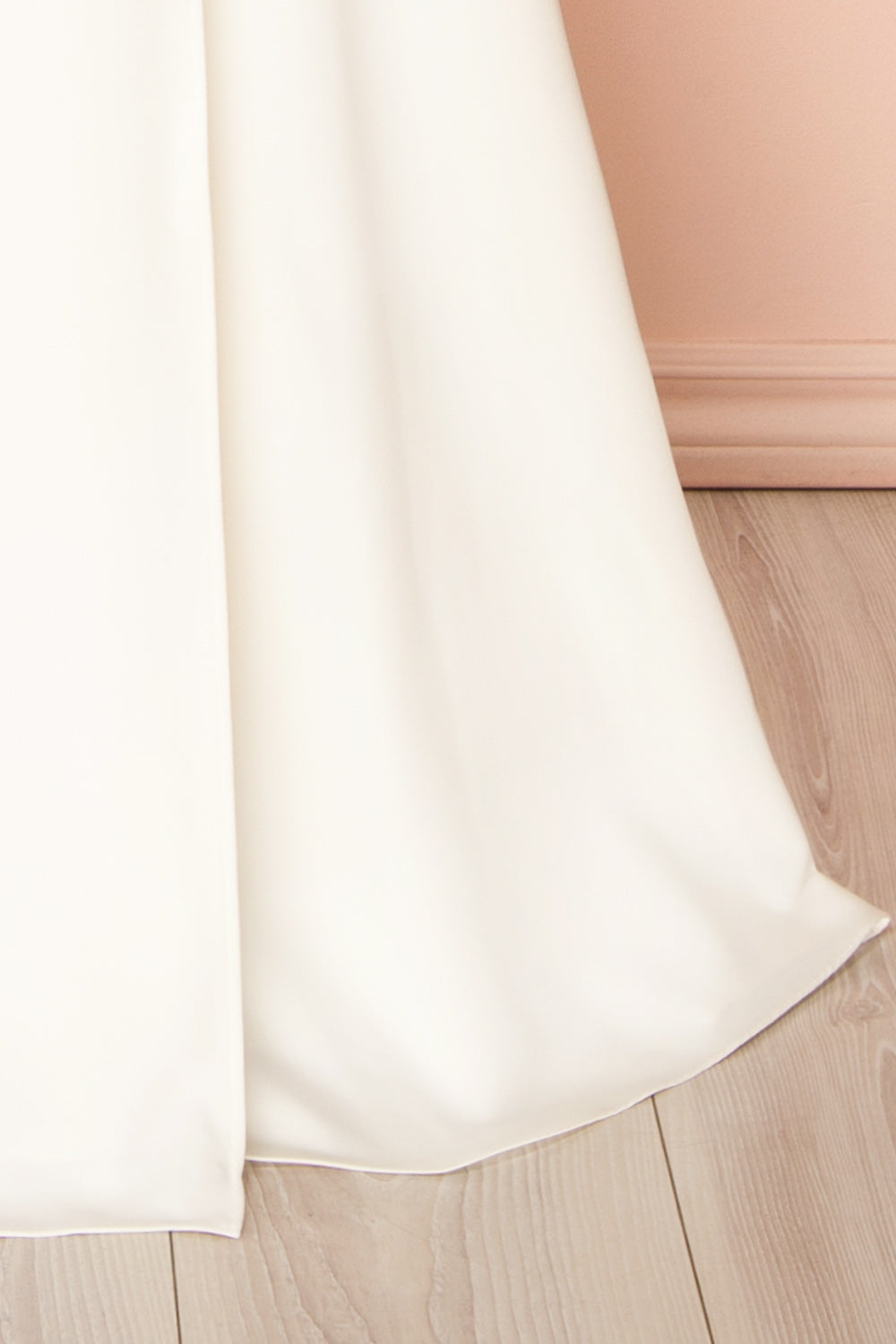 Elenova White High Neck Gown w/ Train | Boudoir 1861 bottom