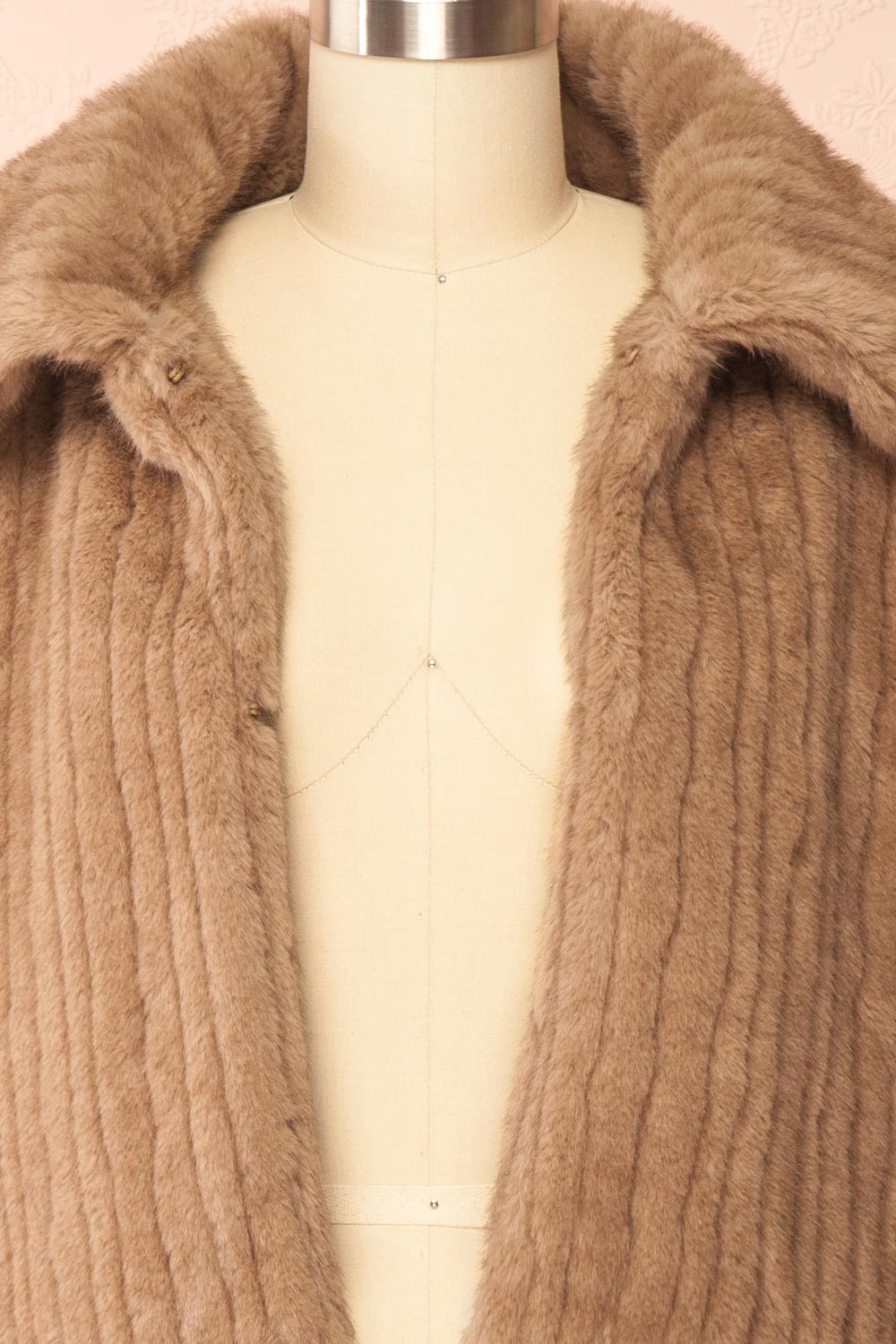 Elida Caramel Short Fake Fur Coat | Boudoir 1861 open