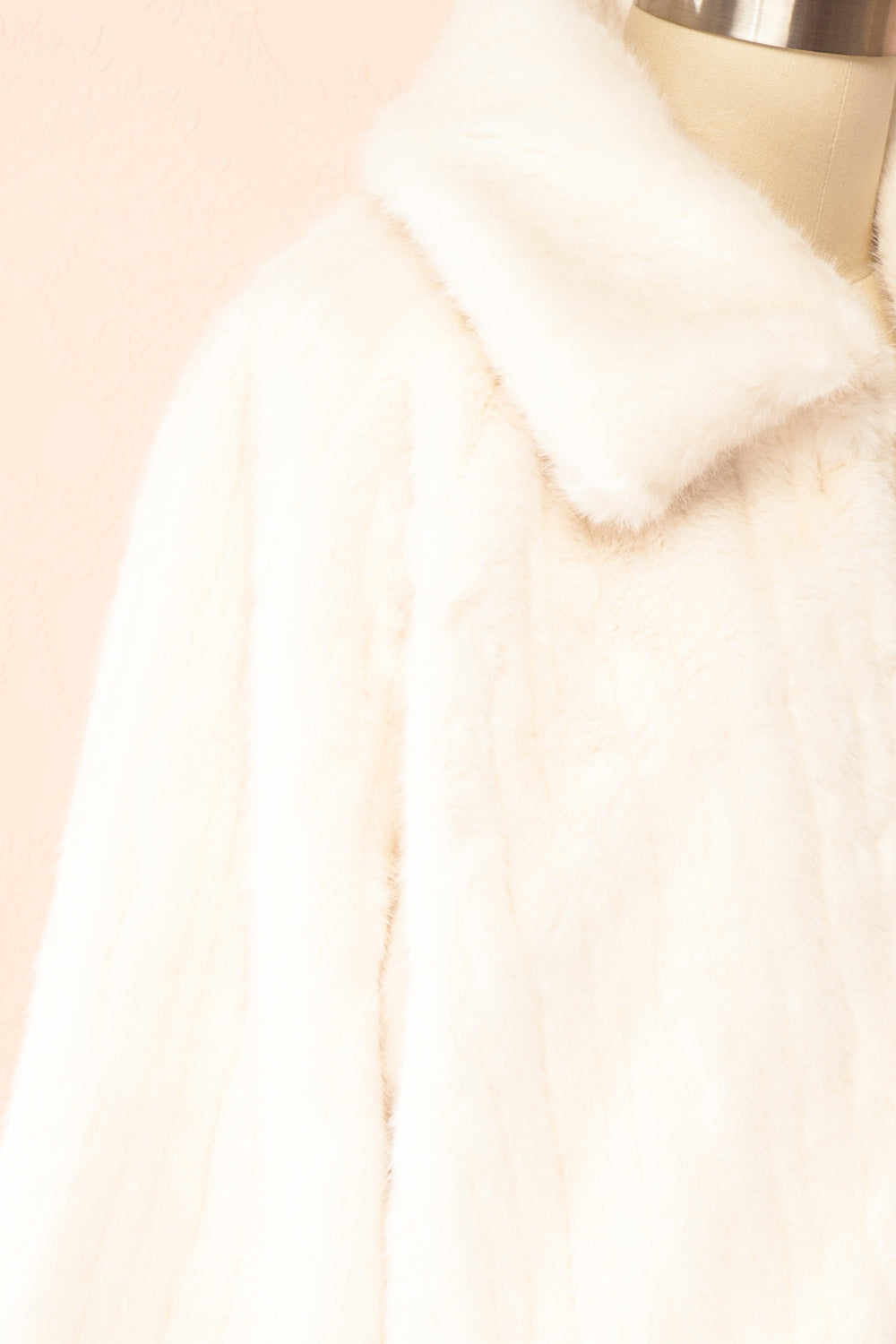 Elida Ivory Short Fake Fur Coat | Boudoir 1861 side