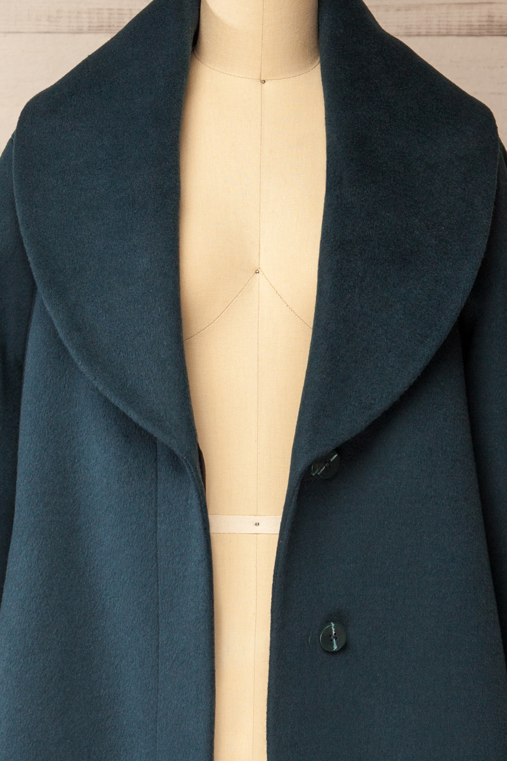 Ellisa Teal Short Wool Coat | La petite garçonne open