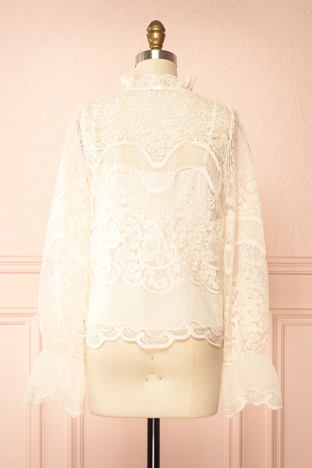 Elowyn Cream Embroidered Blouse | Boudoir 1861 back view