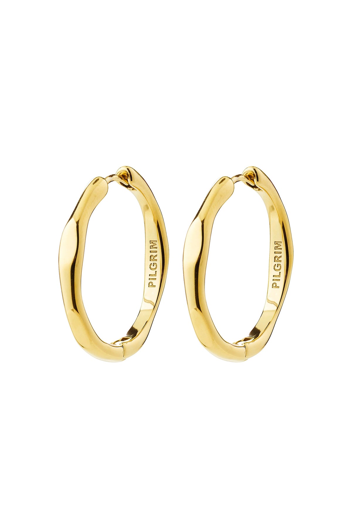 view of Eluda Gold Wave Hoop Earrings by Pilgrim from La petite garçonne