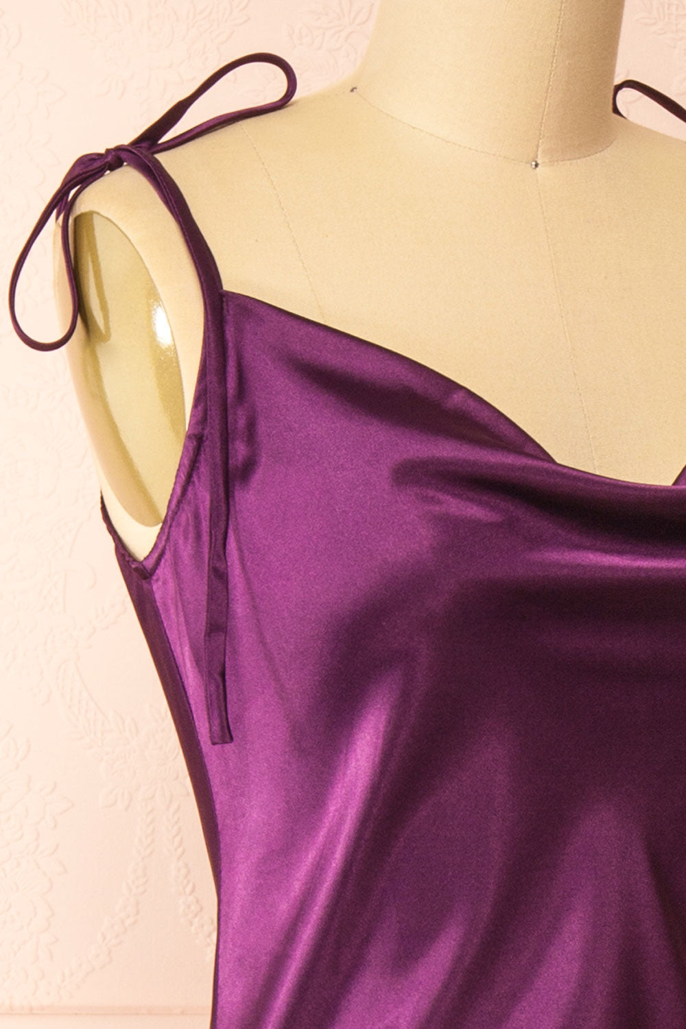 Elyse Purple Cowl Neck Midi Dress | Boutique 1861 side