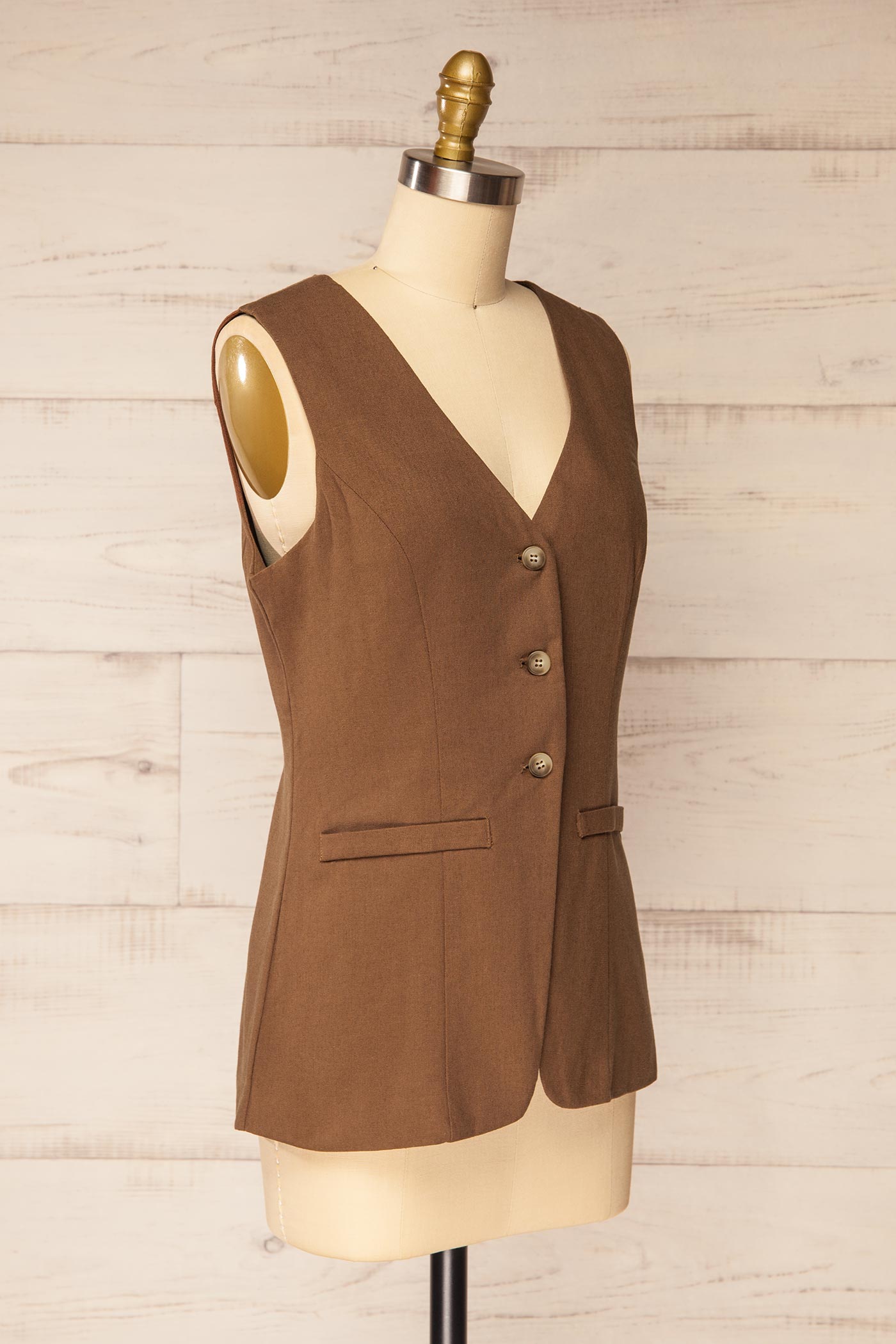 Empoli | Brown Vest with V-Neckline