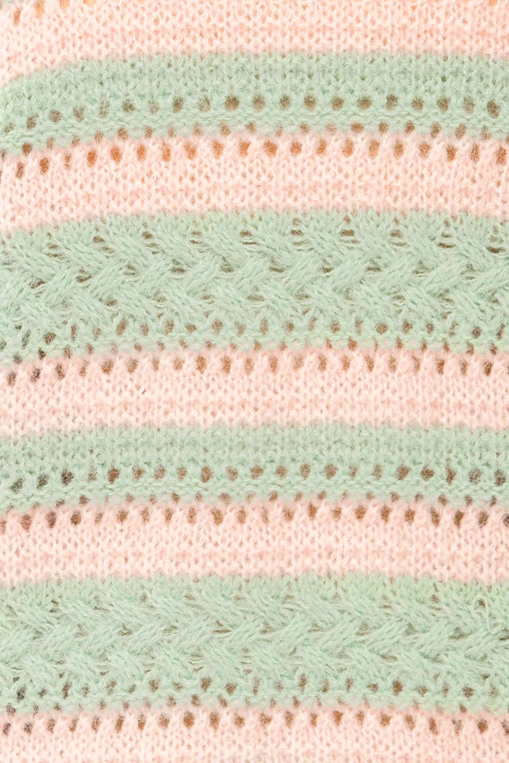 Engomi Striped Open-work Knit Sweater | La petite garçonne fabric