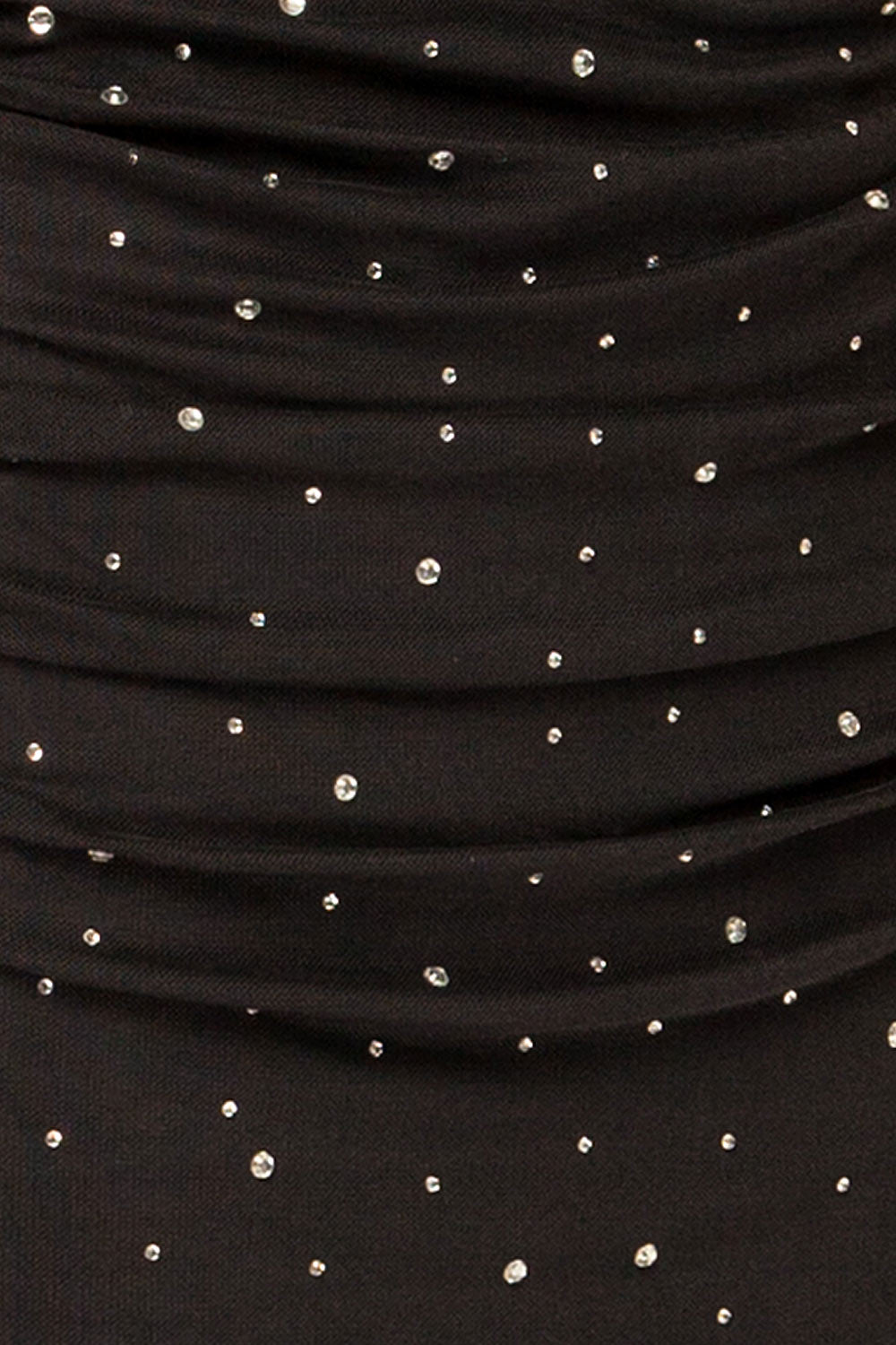 Ensenada Black Fitted Ruched Dress w/ Crystals | La petite garçonne fabric