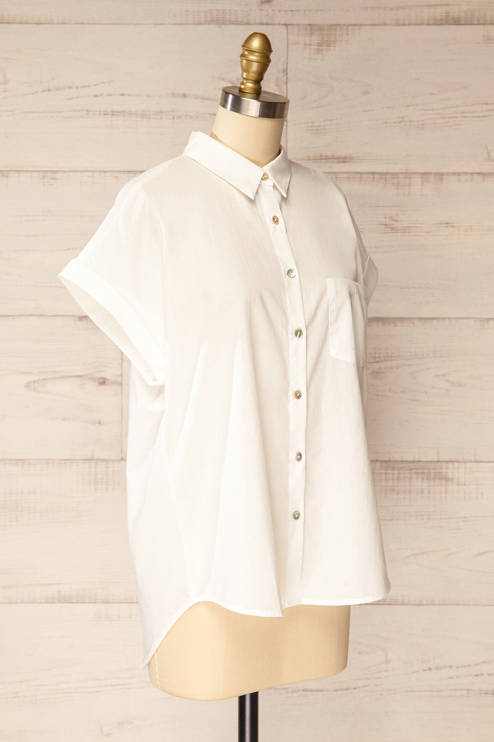 Enshi White Blouse with Pocket | La petite garçonne side view