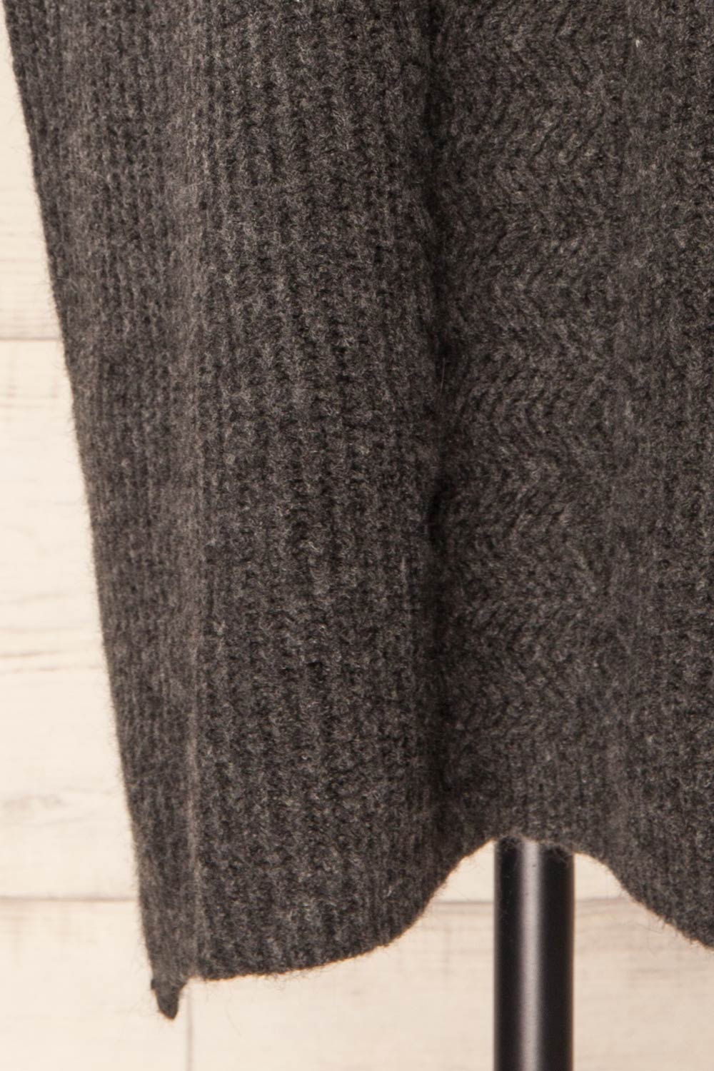 Erzurum Grey Knit Turtleneck Poncho | La petite garçonne bottom