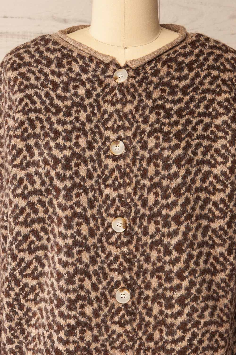 Esenler Oversized Knitted Leopard Cardigan | La petite garçonne front