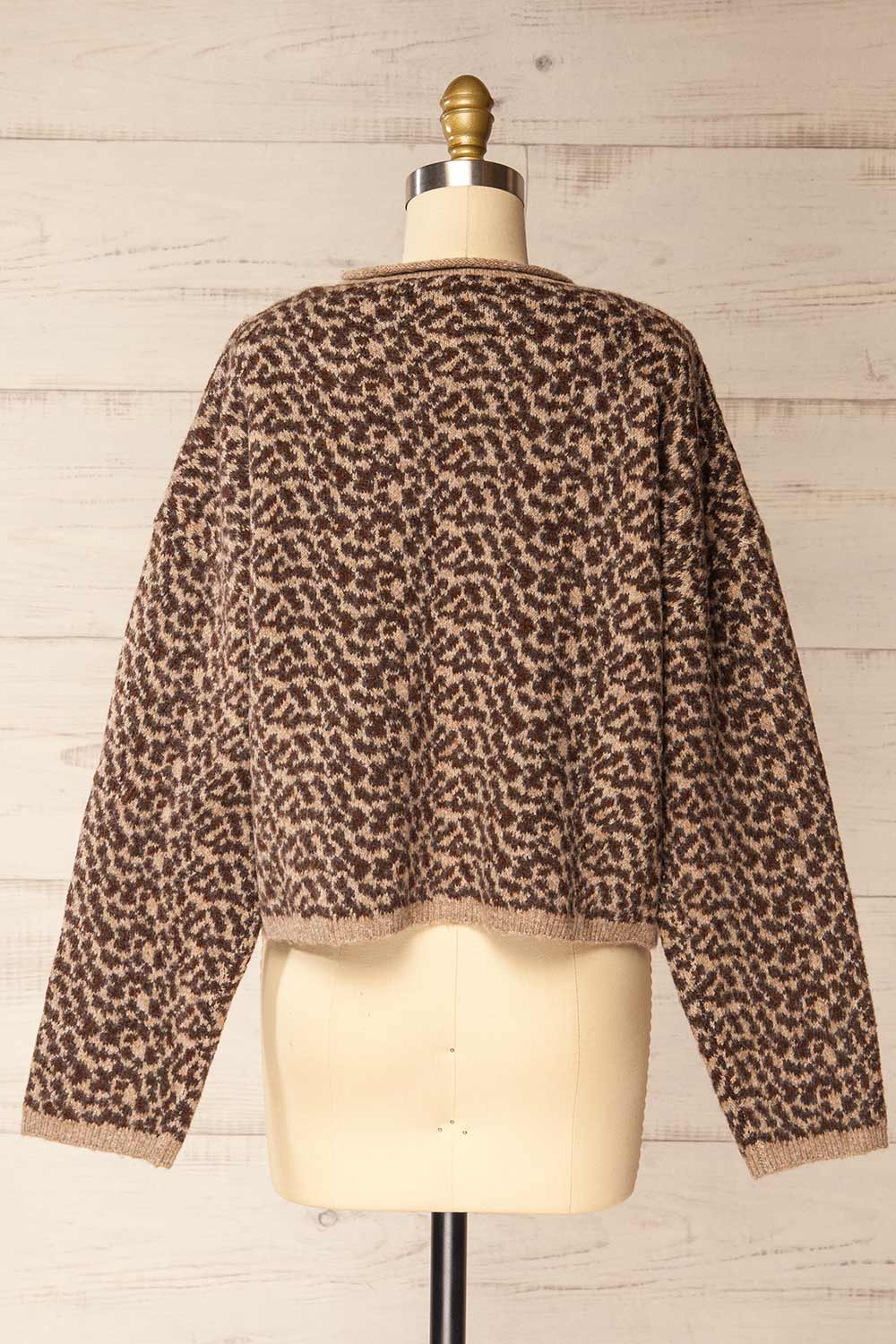 Esenler Oversized Knitted Leopard Cardigan | La petite garçonne back view