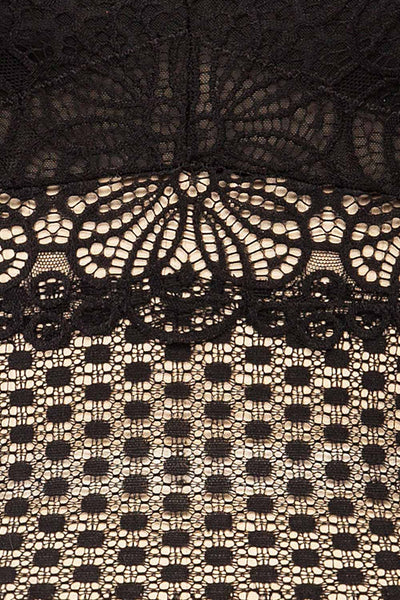 Espagna Black Lace Lingerie Bodysuit | Boutique 1861 fabric