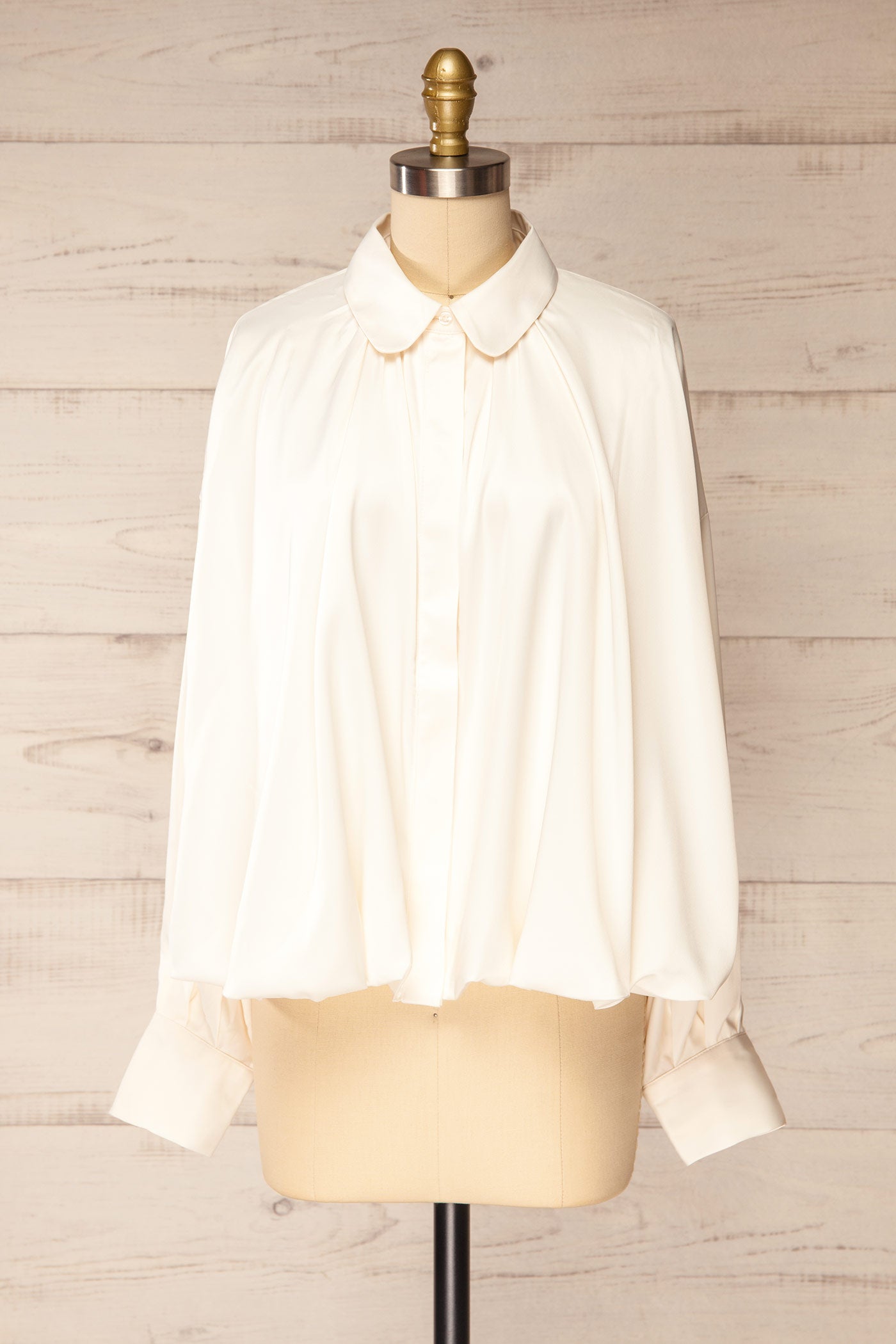 Espen | Ivory Pleated Shirt with Long Sleeves